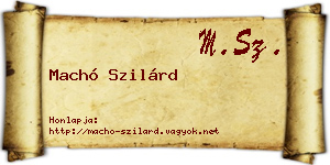 Machó Szilárd névjegykártya