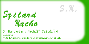 szilard macho business card